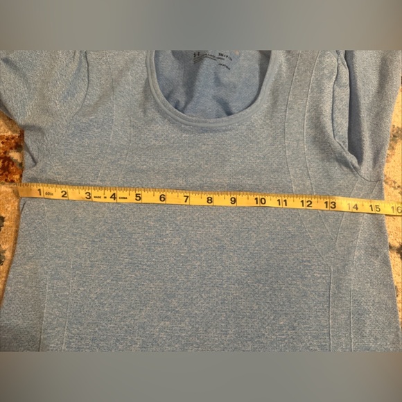 NWT Under Armour Women's Sz Small Blue Heather Threadborne Long Sleeve Shirt - Picture 3 of 7